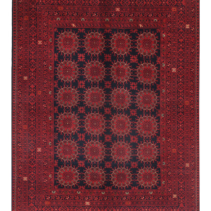 Afghan 4' 10" X 6' 5" Hand Knotted Wool Rug 4' 10" X 6' 5" (147 X 196) / Red / Wool