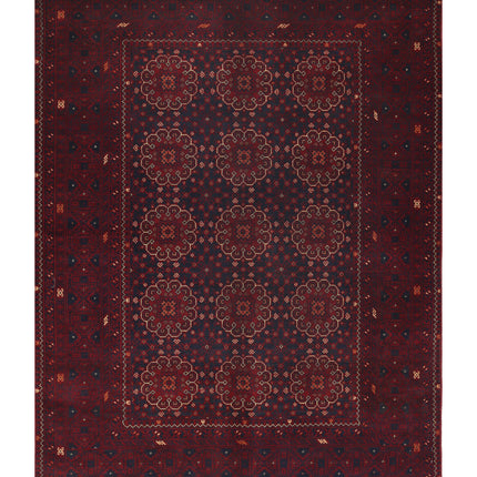 Afghan 4' 10" X 6' 5" Hand Knotted Wool Rug 4' 10" X 6' 5" (147 X 196) / Red / Wool