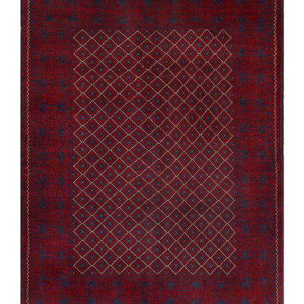 Afghan 4' 10" X 6' 4" Hand Knotted Wool Rug 4' 10" X 6' 4" (147 X 193) / Red / Wool