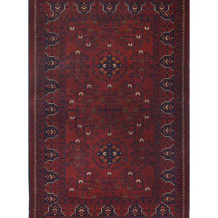 Afghan 3' 3" X 4' 11" Hand Knotted Wool Rug 3' 3" X 4' 11" (99 X 150) / Red / Wool