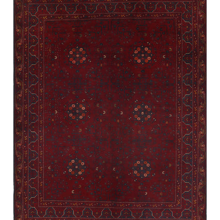 Afghan 4' 10" X 6' 5" Hand Knotted Wool Rug 4' 10" X 6' 5" (147 X 196) / Red / Wool