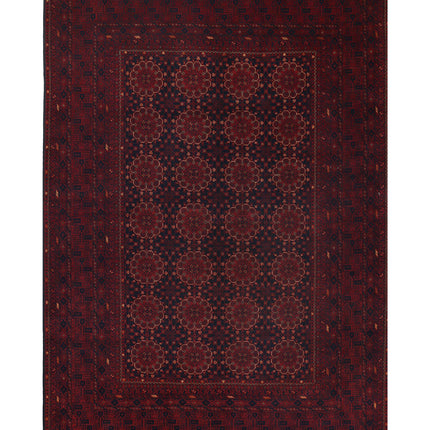 Afghan 6' 8" X 9' 8" Hand Knotted Wool Rug 6' 8" X 9' 8" (203 X 295) / Red / Wool