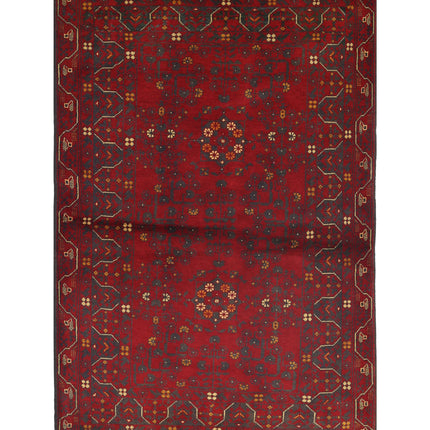 Afghan 3' 3" X 5' 0" Hand Knotted Wool Rug 3' 3" X 5' 0" (99 X 152) / Red / Wool