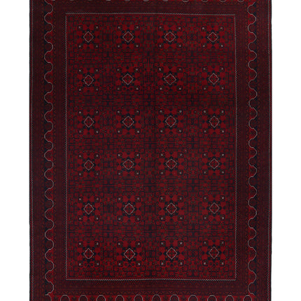 Afghan 8' 2" X 11' 9" Hand Knotted Wool Rug 8' 2" X 11' 9" (249 X 358) / Red / Wool