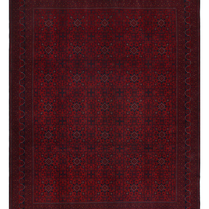 Afghan 9' 10" X 12' 8" Hand Knotted Wool Rug 9' 10" X 12' 8" (300 X 386) / Red / Wool