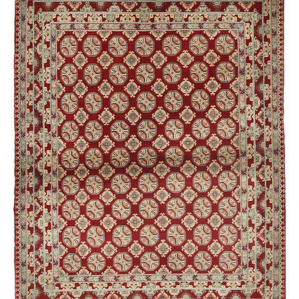 Afghan 3' 7" X 4' 9" Hand Knotted Wool Rug 3' 7" X 4' 9" (109 X 145) / Red / Wool