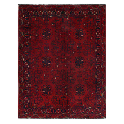 Afghan 4' 10" X 6' 4" Hand Knotted Wool Rug 4' 10" X 6' 4" (147 X 193) / Red / Wool