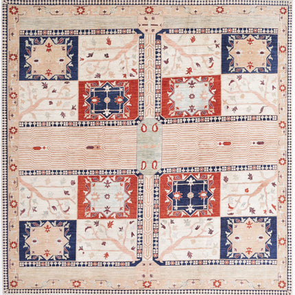 Ariana 8' 0" X 8' 0" Hand Knotted Wool Rug 8' 0" X 8' 0" (244 X 244) / Ivory / Wool