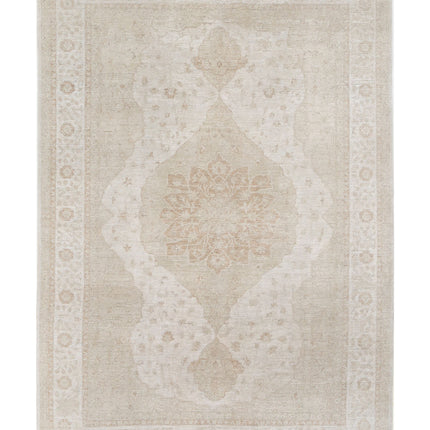 Ariana 6' 6" X 9' 6" Hand Knotted Wool Rug 6' 6" X 9' 6" (198 X 290) / Ivory / Wool