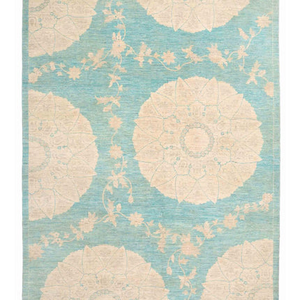 Artemix 9' 0" X 12' 2" Hand Knotted Wool Rug 9' 0" X 12' 2" (274 X 371) / Teal / Wool