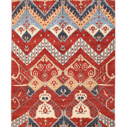 Artemix 5' 6" X 7' 9" Hand Knotted Wool Rug 5' 6" X 7' 9" (168 X 236) / Red / Wool