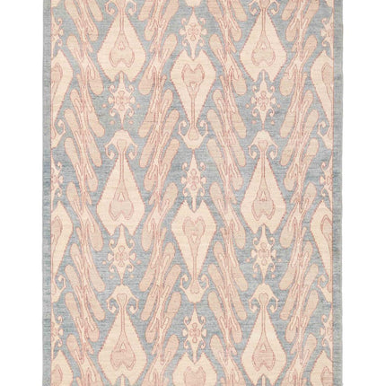 Artemix 6' 2" X 9' 2" Hand Knotted Wool Rug 6' 2" X 9' 2" (188 X 280) / Blue / Wool