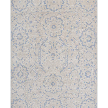 Artemix 4' 10" X 7' 2" Hand Knotted Wool Rug 4' 10" X 7' 2" (147 X 219) / Ivory / Wool