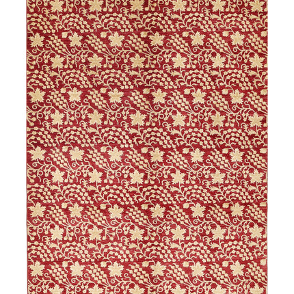 Artemix 6' 7" X 9' 5" Hand Knotted Wool Rug 6' 7" X 9' 5" (201 X 287) / Red / Wool
