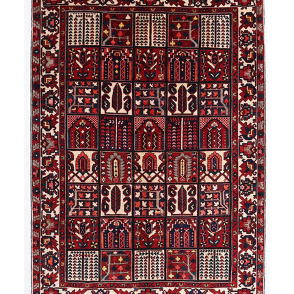 Bakhtiari 7' 1" X 10' 2" Hand Knotted Wool Rug 7' 1" X 10' 2" (216 X 310) / Red / Wool