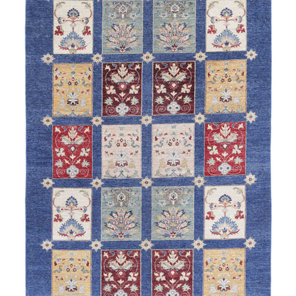 Bakhtiari 5' 5" X 7' 7" Hand Knotted Wool Rug 5' 5" X 7' 7" (165 X 231) / Blue / Wool