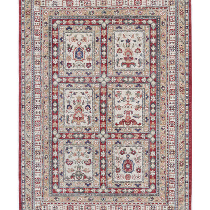 Bakhtiari 4' 7" X 6' 5" Hand Knotted Wool Rug 4' 7" X 6' 5" (140 X 196) / Red / Wool