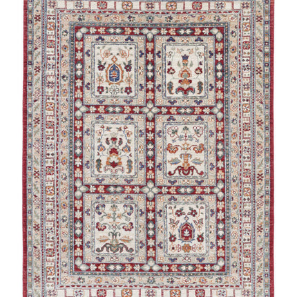Bakhtiari 4' 6" X 6' 4" Hand Knotted Wool Rug 4' 6" X 6' 4" (137 X 193) / Red / Wool