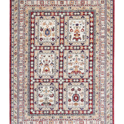 Bakhtiari 4' 5" X 6' 2" Hand Knotted Wool Rug 4' 5" X 6' 2" (135 X 188) / Red / Wool