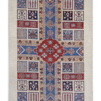 Bakhtiari 4' 9" X 6' 6" Hand Knotted Wool Rug 4' 9" X 6' 6" (145 X 198) / Ivory / Wool