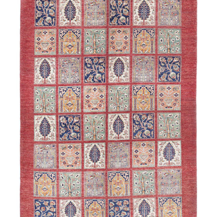 Bakhtiari 5' 7" X 8' 2" Hand Knotted Wool Rug 5' 7" X 8' 2" (170 X 249) / Red / Wool
