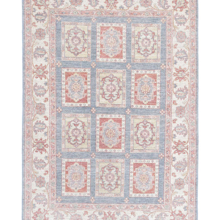 Bakhtiari 4' 0" X 5' 11" Hand Knotted Wool Rug 4' 0" X 5' 11" (122 X 180) / Grey / Wool