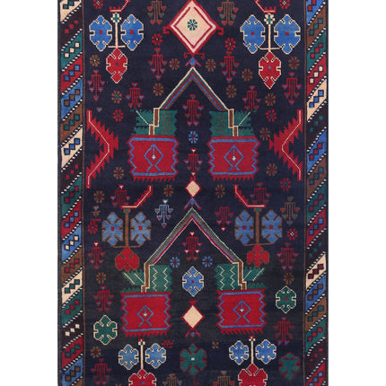 Baluch 2' 9" X 4' 8" Hand Knotted Wool Rug 2' 9" X 4' 8" (84 X 142) / Red / Wool