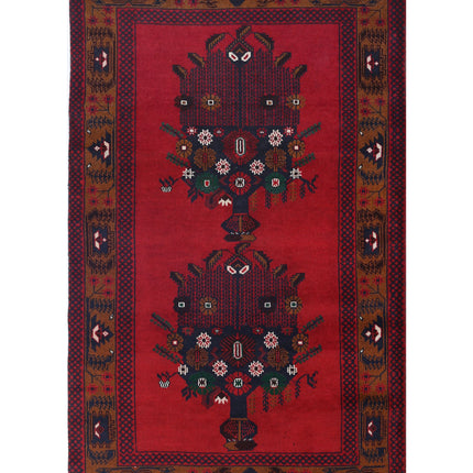 Baluch 2' 10" X 4' 9" Hand Knotted Wool Rug 2' 10" X 4' 9" (86 X 145) / Red / Wool