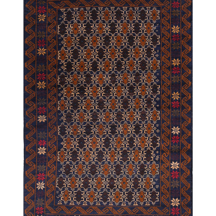 Baluch 3' 3" X 4' 10" Hand Knotted Wool Rug 3' 3" X 4' 10" (99 X 147) / Red / Wool