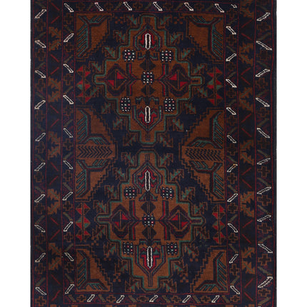 Baluch 2' 11" X 4' 3" Hand Knotted Wool Rug 2' 11" X 4' 3" (89 X 130) / Red / Wool
