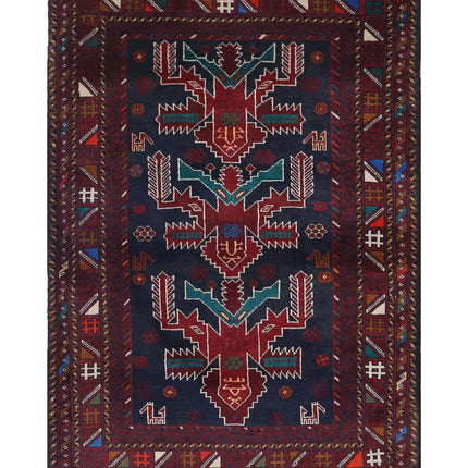 Baluch 2' 10" X 4' 0" Hand Knotted Wool Rug 2' 10" X 4' 0" (86 X 122) / Red / Wool