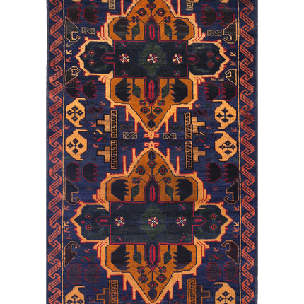 Baluch 3' 0" X 5' 1" Hand Knotted Wool Rug 3' 0" X 5' 1" (91 X 155) / Red / Wool