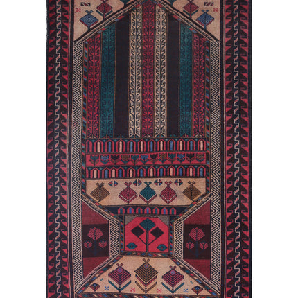 Baluch 2' 10" X 4' 11" Hand Knotted Wool Rug 2' 10" X 4' 11" (86 X 150) / Red / Wool