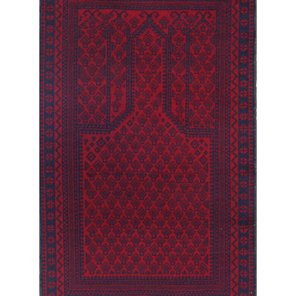Baluch 2' 8" X 4' 5" Hand Knotted Wool Rug 2' 8" X 4' 5" (81 X 135) / Red / Wool