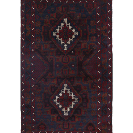 Baluch 3' 1" X 5' 1" Hand Knotted Wool Rug 3' 1" X 5' 1" (94 X 155) / Red / Wool