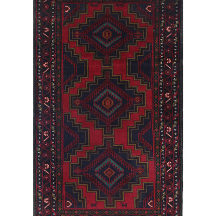 Baluch 2' 9" X 4' 10" Hand Knotted Wool Rug 2' 9" X 4' 10" (84 X 147) / Red / Wool