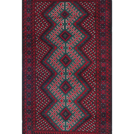 Baluch 2' 10" X 5' 0" Hand Knotted Wool Rug 2' 10" X 5' 0" (86 X 152) / Red / Wool