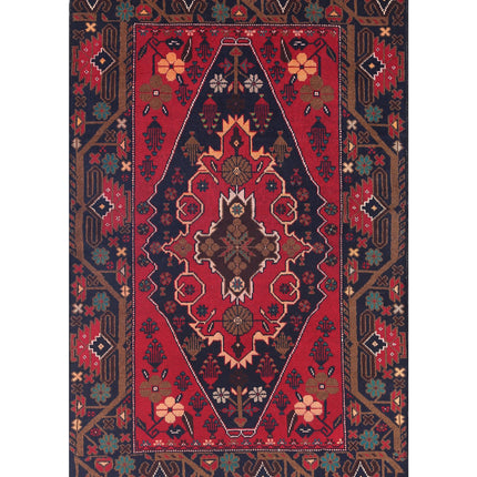 Baluch 2' 10" X 4' 10" Hand Knotted Wool Rug 2' 10" X 4' 10" (86 X 147) / Red / Wool