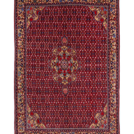 Bijar 6' 8" X 10' 0" Hand Knotted Wool Rug 6' 8" X 10' 0" (203 X 305) / Red / Wool