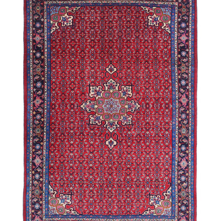 Bijar 6' 5" X 9' 9" Hand Knotted Wool Rug 6' 5" X 9' 9" (196 X 297) / Red / Wool