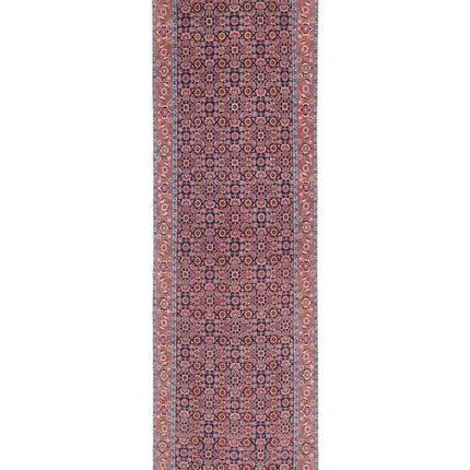 Bijar 2' 9" X 9' 7" Hand Knotted Wool Rug 2' 9" X 9' 7" (84 X 292) / Blue / Wool