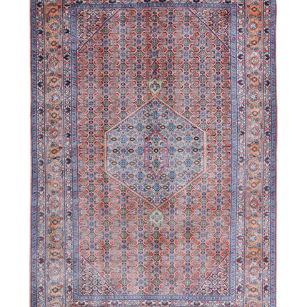 Bijar 6' 1" X 9' 3" Hand Knotted Wool Rug 6' 1" X 9' 3" (185 X 282) / Peach / Wool