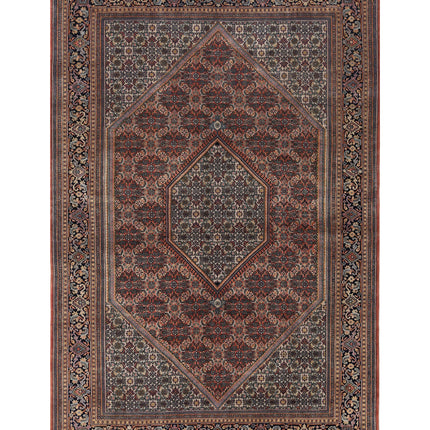 Bijar 6' 7" X 9' 11" Hand Knotted Wool Rug 6' 7" X 9' 11" (201 X 302) / Rust / Wool