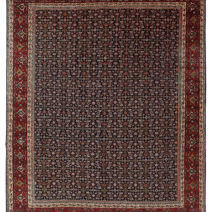 Bijar 9' 11" X 13' 4" Hand Knotted Wool Rug 9' 11" X 13' 4" (302 X 406) / Blue / Wool