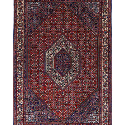 Bijar 6' 7" X 10' 0" Hand Knotted Wool & Silk Rug 6' 7" X 10' 0" (201 X 305) / Red / Wool & Silk