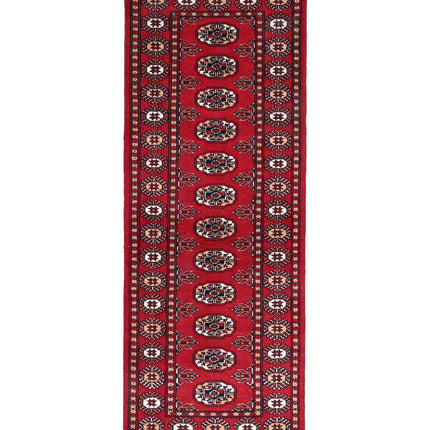 Bokhara 2' 1" X 6' 2" Hand Knotted Wool Rug 2' 1" X 6' 2" (63 X 188) / Red / Wool