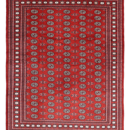 Bokhara 7' 11" X 10' 0" Hand Knotted Wool Rug 7' 11" X 10' 0" (241 X 305) / Red / Wool