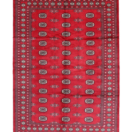 Bokhara 6' 1" X 8' 11" Hand Knotted Wool Rug 6' 1" X 8' 11" (185 X 272) / Red / Wool