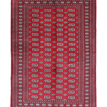 Bokhara 5' 10" X 8' 6" Hand Knotted Wool Rug 5' 10" X 8' 6" (178 X 259) / Red / Wool