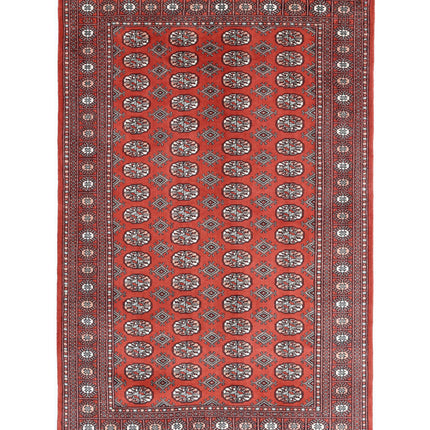 Bokhara 5' 1" X 8' 2" Hand Knotted Wool Rug 5' 1" X 8' 2" (155 X 249) / Red / Wool